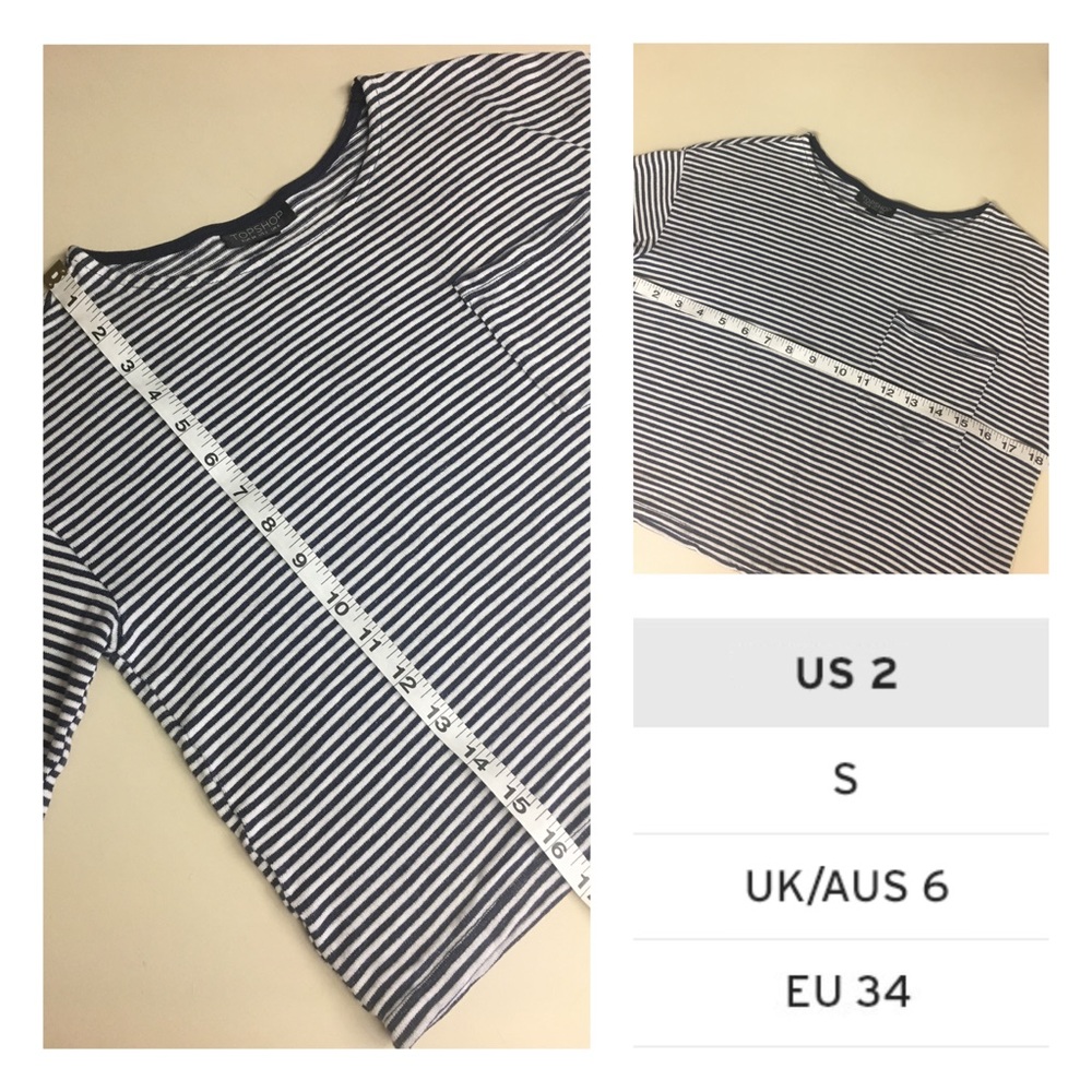 Topshop Striped Long Sleeve Crop Top - Picture 4 of 8