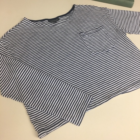 Topshop Striped Long Sleeve Crop Top - Picture 5 of 8