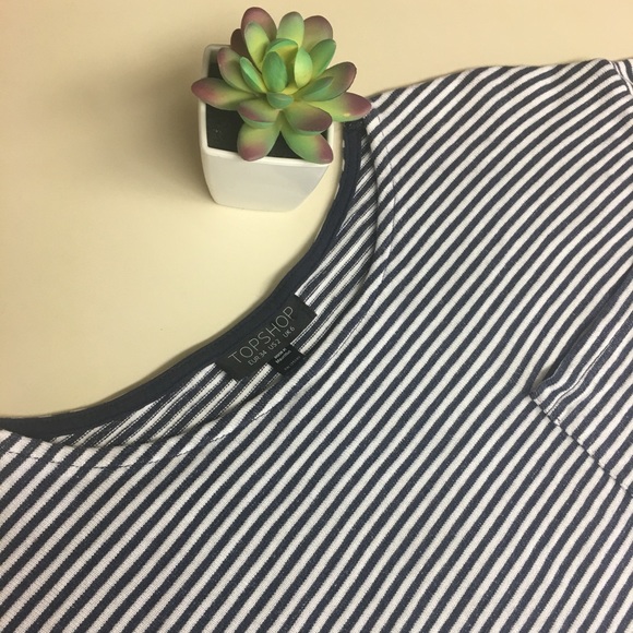 Topshop Striped Long Sleeve Crop Top - Picture 6 of 8