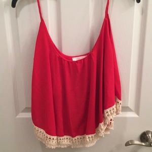 Red crop top