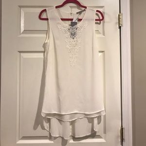 White Lace Detail Tunic