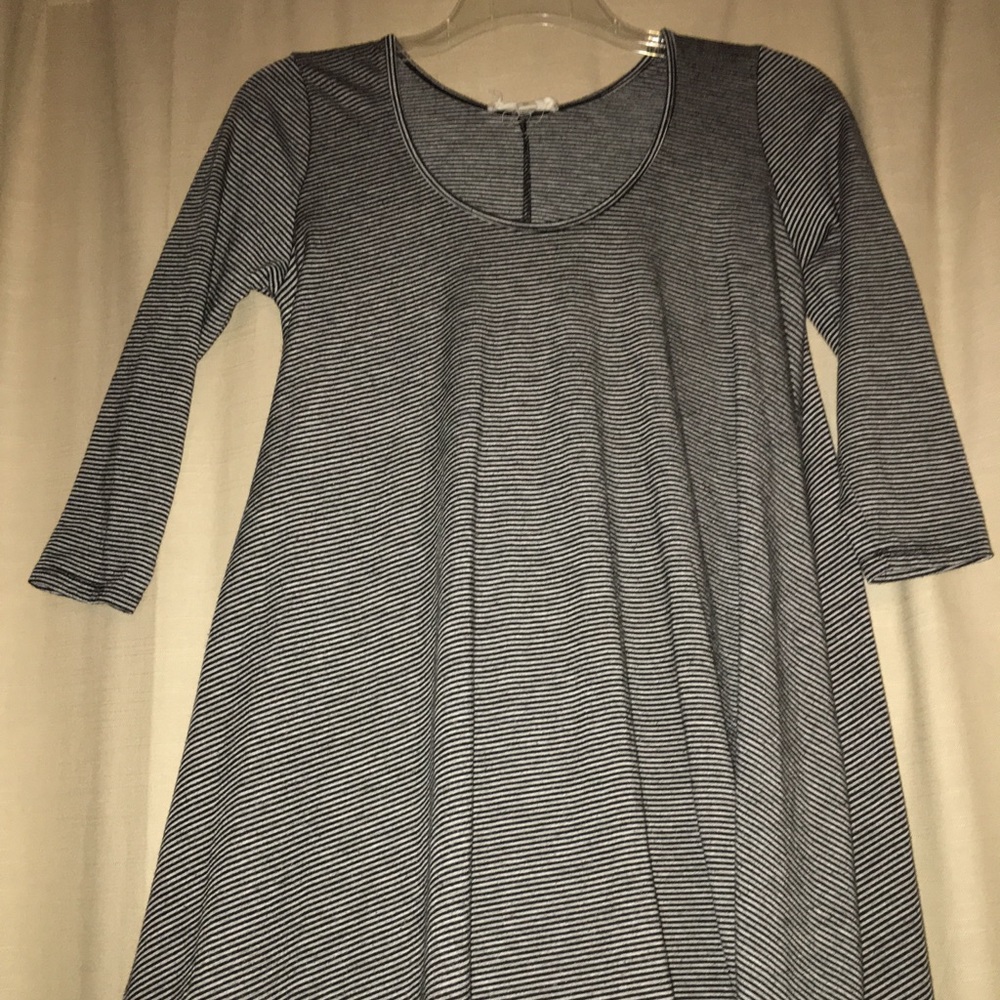 Striped mini dress 3/4 sleeve