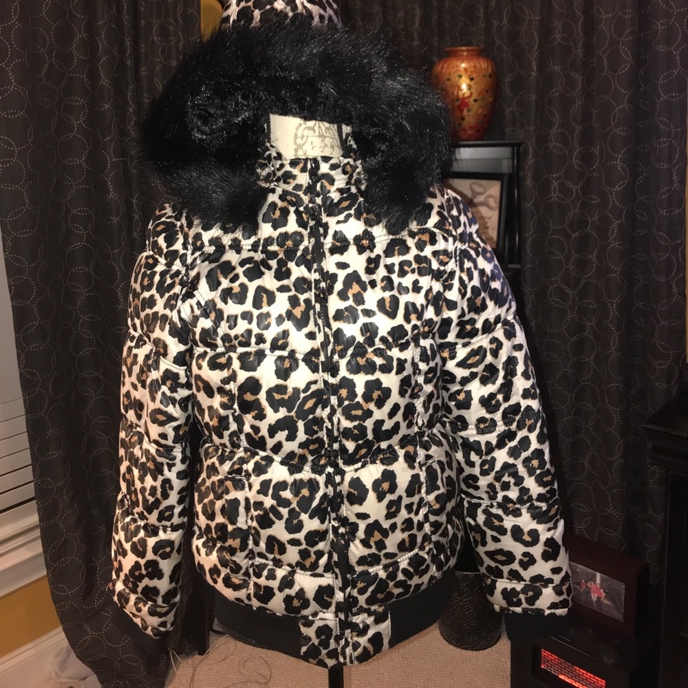 Justice Cheetah Puffer Jacket