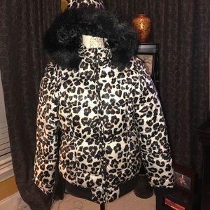 Justice Cheetah Puffer Jacket