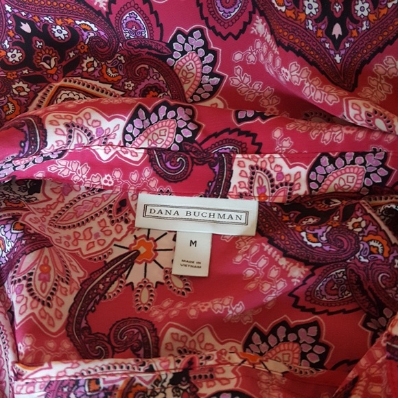 DANA BUCHMAN PINK PAISLEY SLEEVELESS TOP MEDIUM - Picture 2 of 5