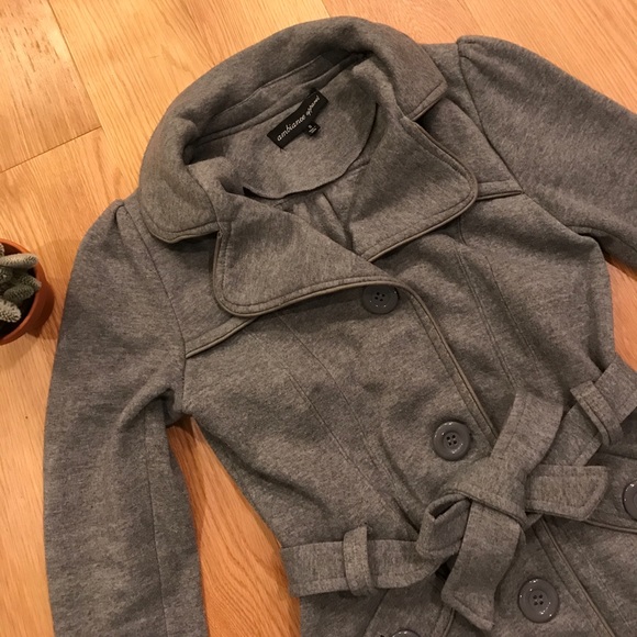 Ambiance Jackets & Blazers - Francesca’s Gray Belted 3-Button Coat