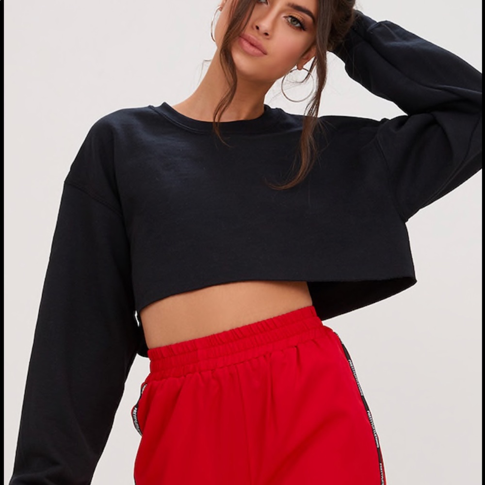 Black crop sweater