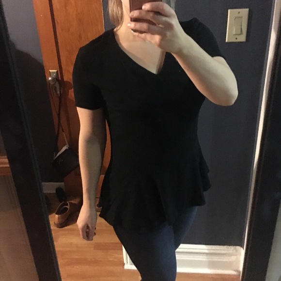 Banana Republic Black Peplum Top (Medium) - Picture 1 of 5