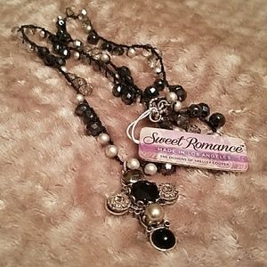 Black/silver Swarovwski crystal statement necklace