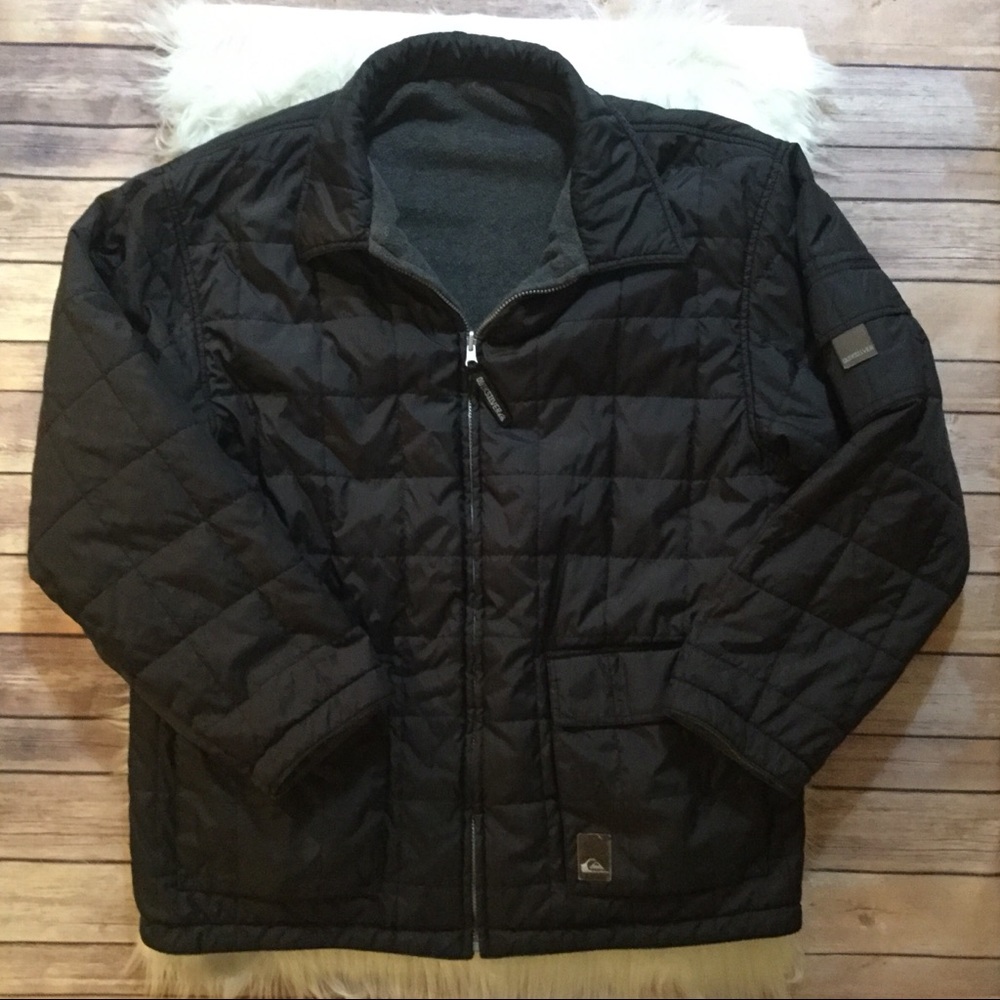Quiksilver Mens Quilted Coat Jacket Black XL