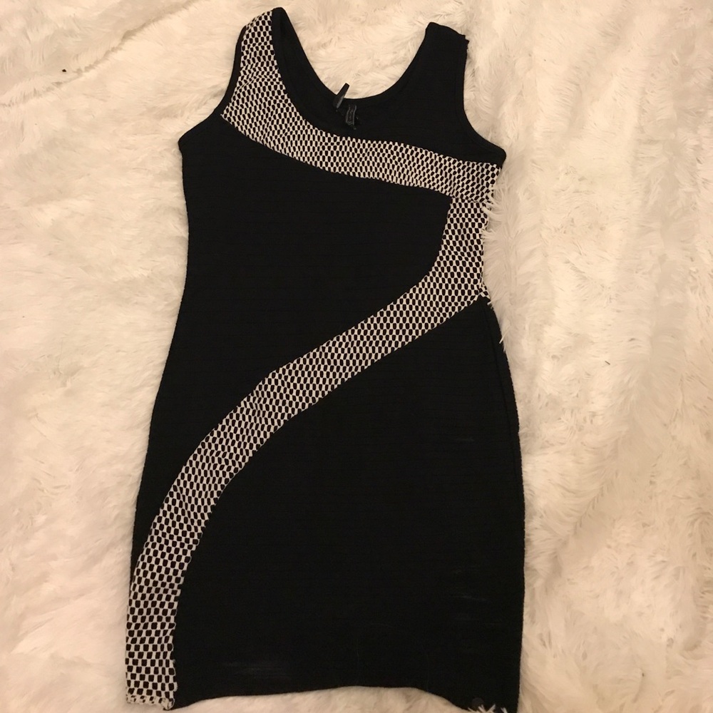 Knit material tight fitting dress