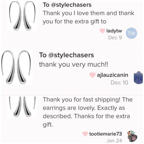 Stunning Little Silver Water Drop Earrings - Picture 5 of 8