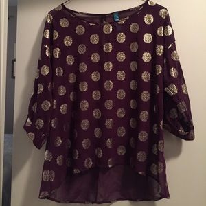 Sheer purple blouse