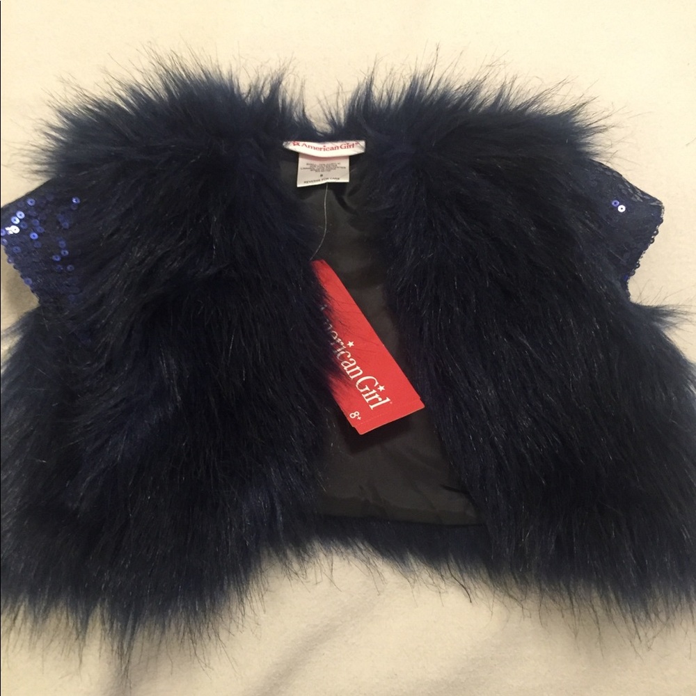 Girls navy fur vest from American girl