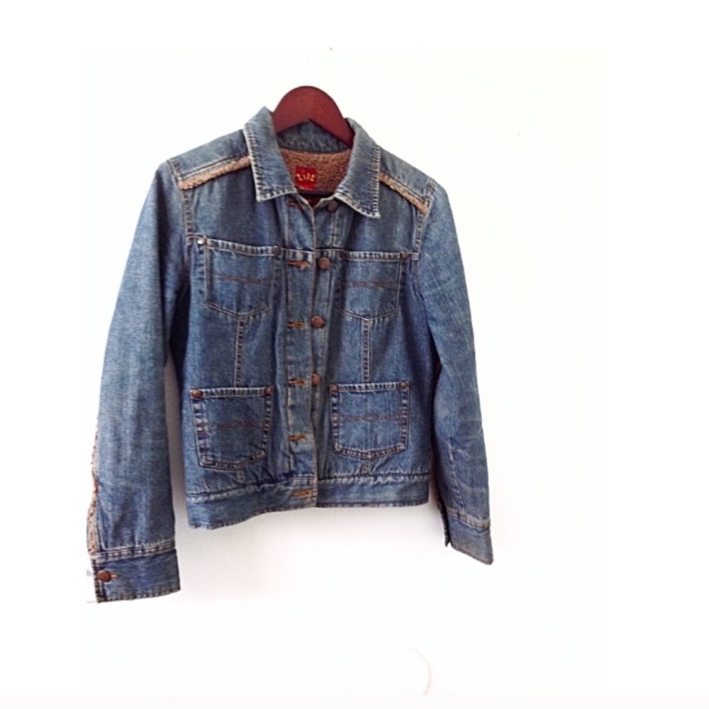 TILT Blue Denim Jean Jacket Distressed Dirty Look