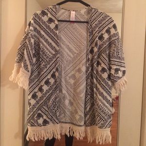black and white aztec print cardigan
