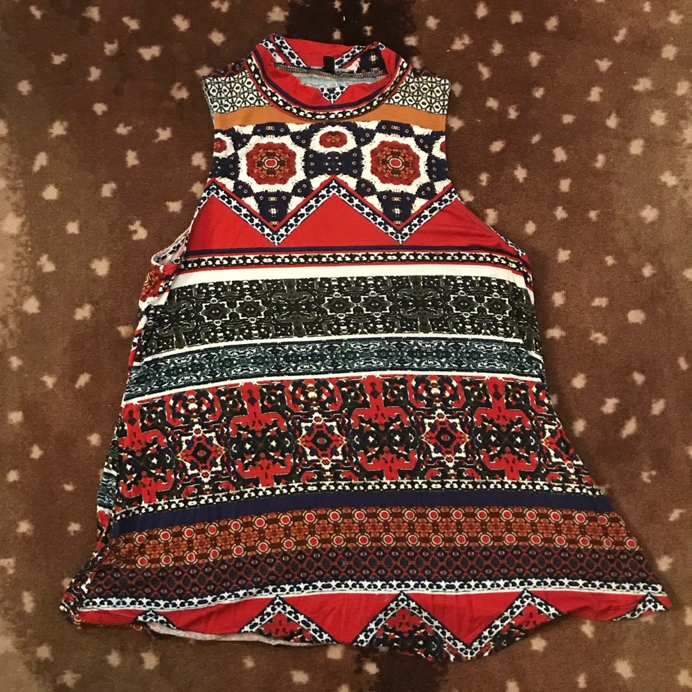 Tribal print knit top