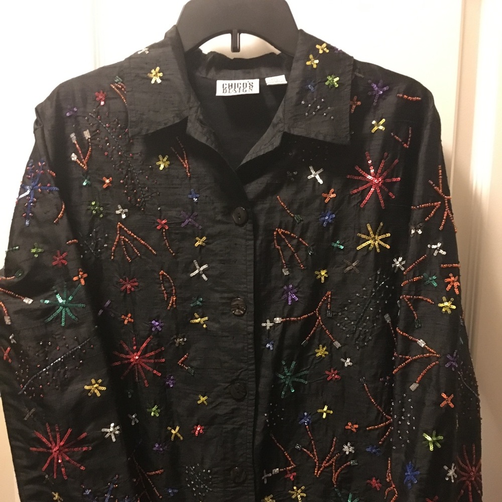 Beaded & sequins black jacket
