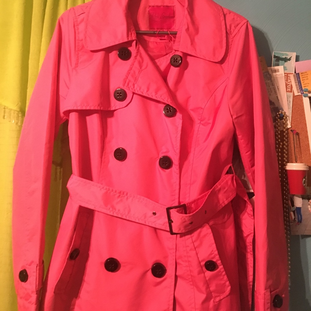 Pink rain peacoat
