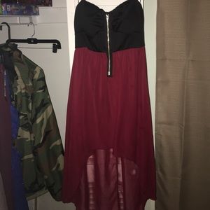 Black and maroon dress