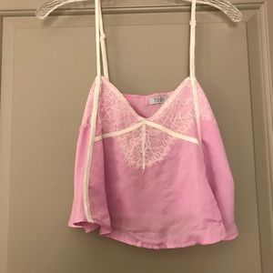 Pink tobi cropped blouse.