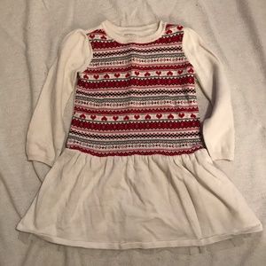 Girls Red, Black and White Winter Dress