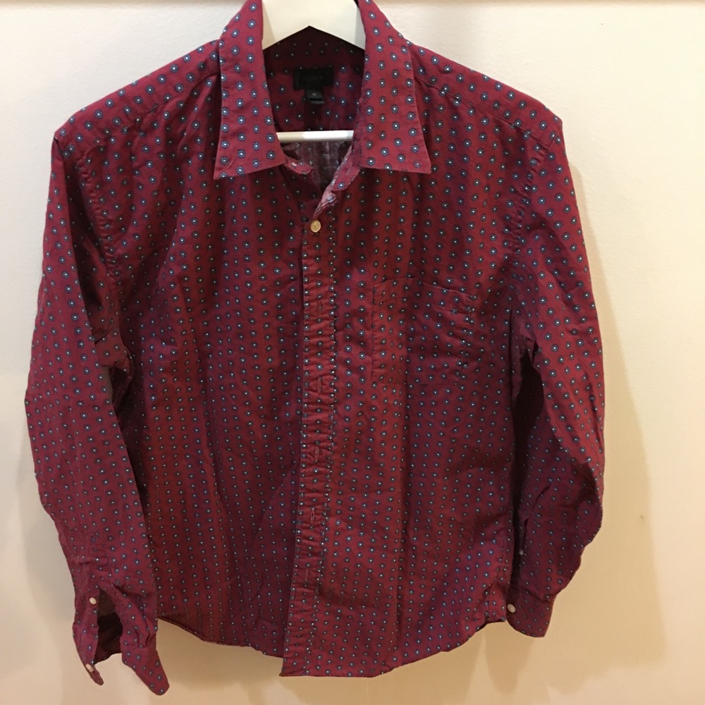 Red &a Blue patterned casual men's shirt