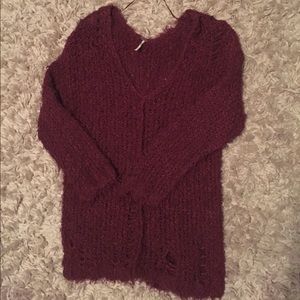 Distressed free people sweater