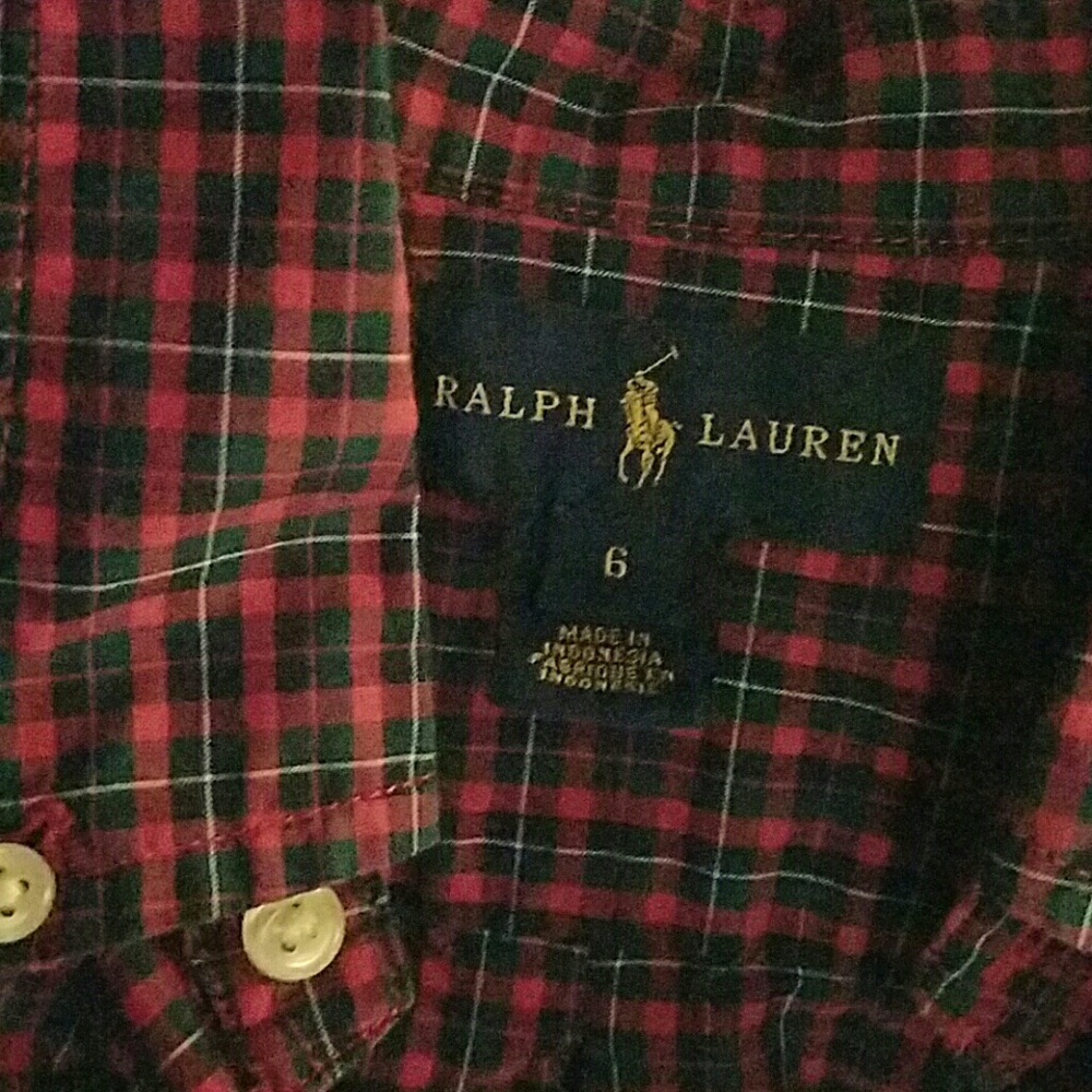 Ralph Lauren boys plaid button-down shirt