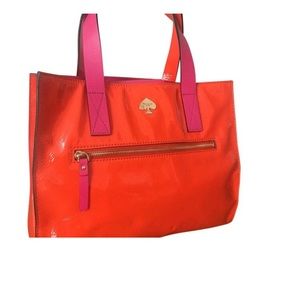Kare Spade red patent satchel