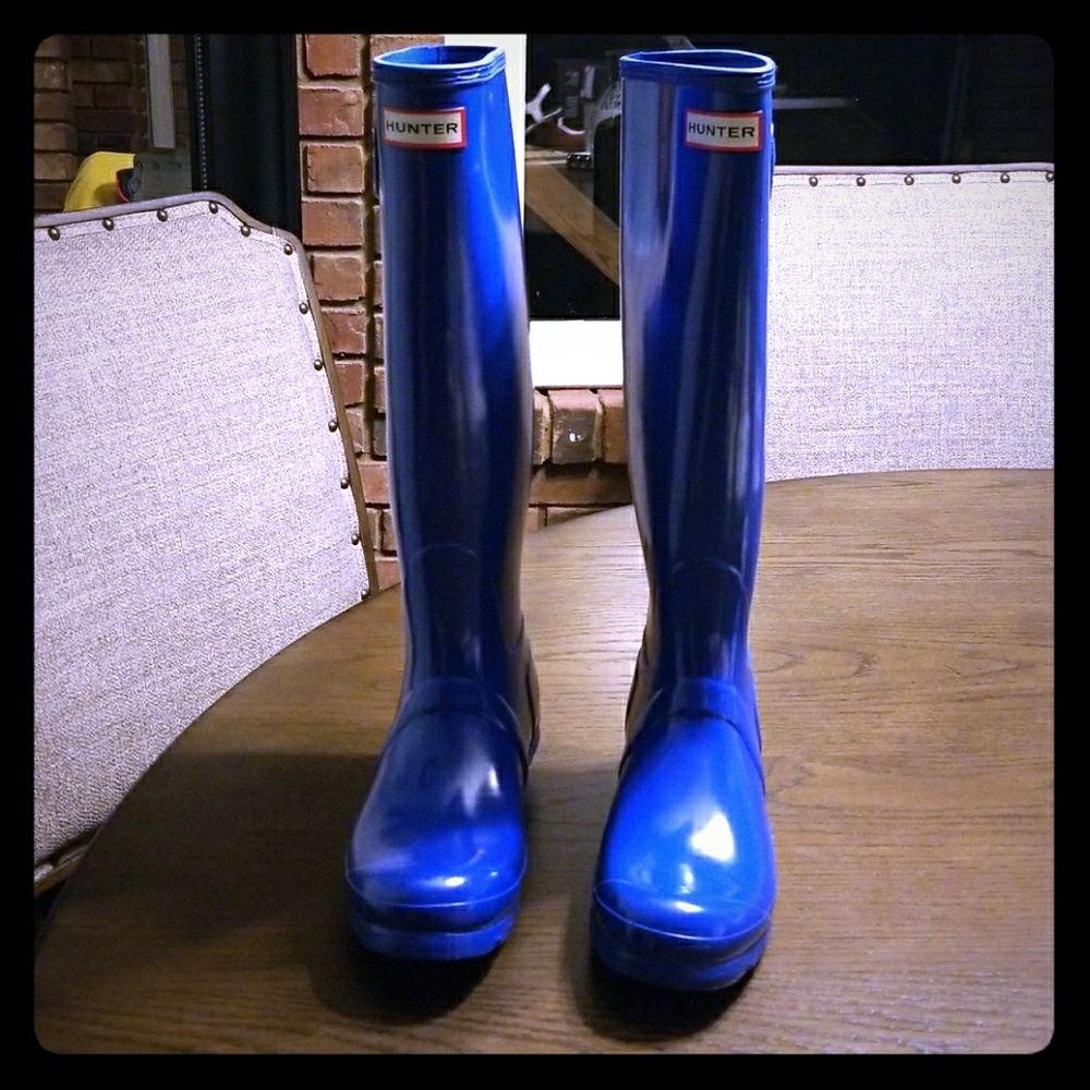 Hunter royal blue rain boots