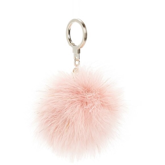 Kate Spade Pom Pom Keychain in baby pink - Picture 1 of 2