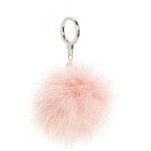 Kate Spade Pom Pom Keychain in baby pink