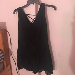 black lace romper