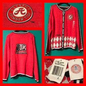 ALABAMA CRIMSON TIDE CARDIGAN RED  SIZE LARGE