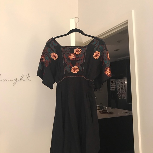 Feather Bone by Anthro Priscilla Embroidered Dress - Picture 3 of 6