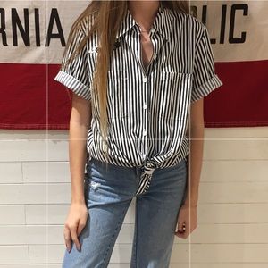 Vintage Striped Button Down With Racecar