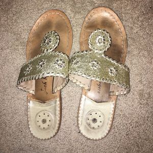 gold sparkly jack rogers