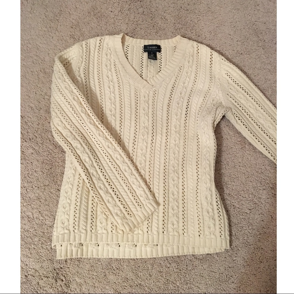 SOLD - White Ralph Lauren Sweater