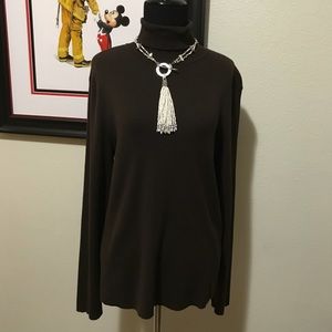 Chicos Brown Turtle Neck sz 2 (Large, 12)