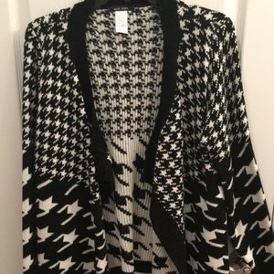 Houndstooth sweater cardigan