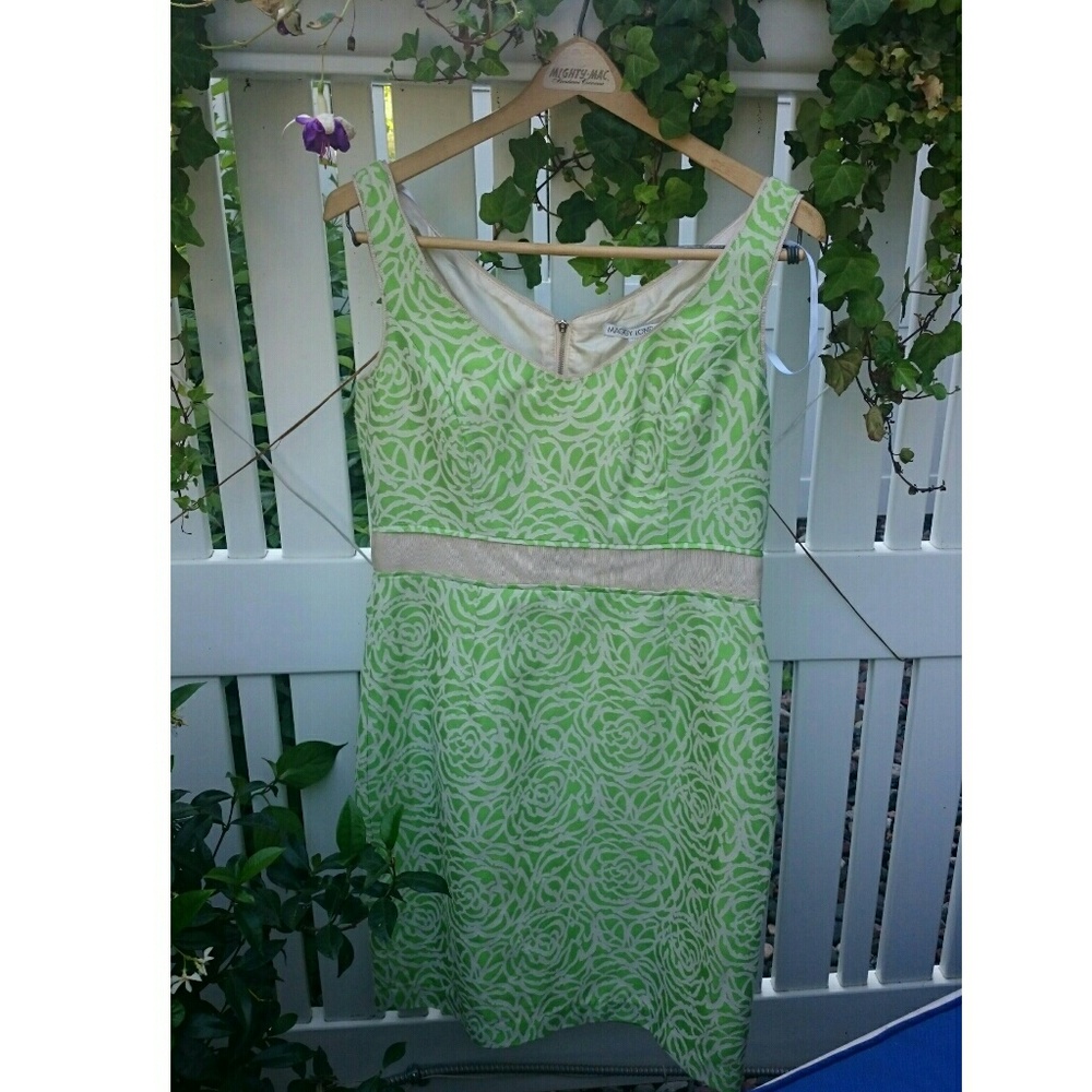 Green floral tea party dress