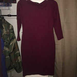 burgundy sweater dress