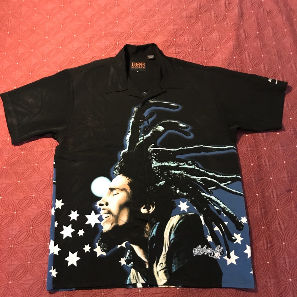 Bob Marley M Portrait Short Sleeve Button Down