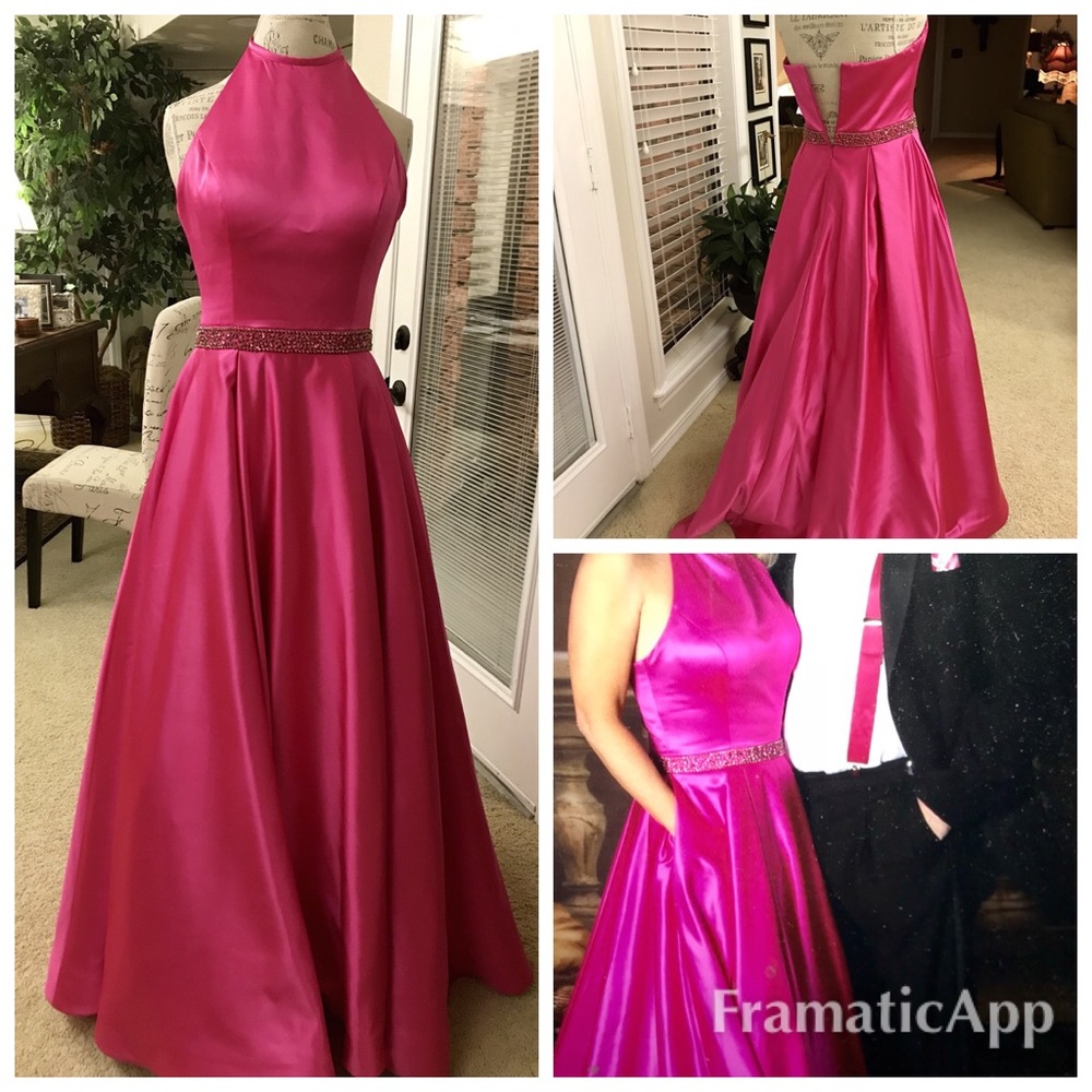 Sherri Hill Halter Silk Formal Gown