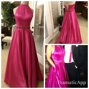 Sherri Hill Halter Silk Formal Gown