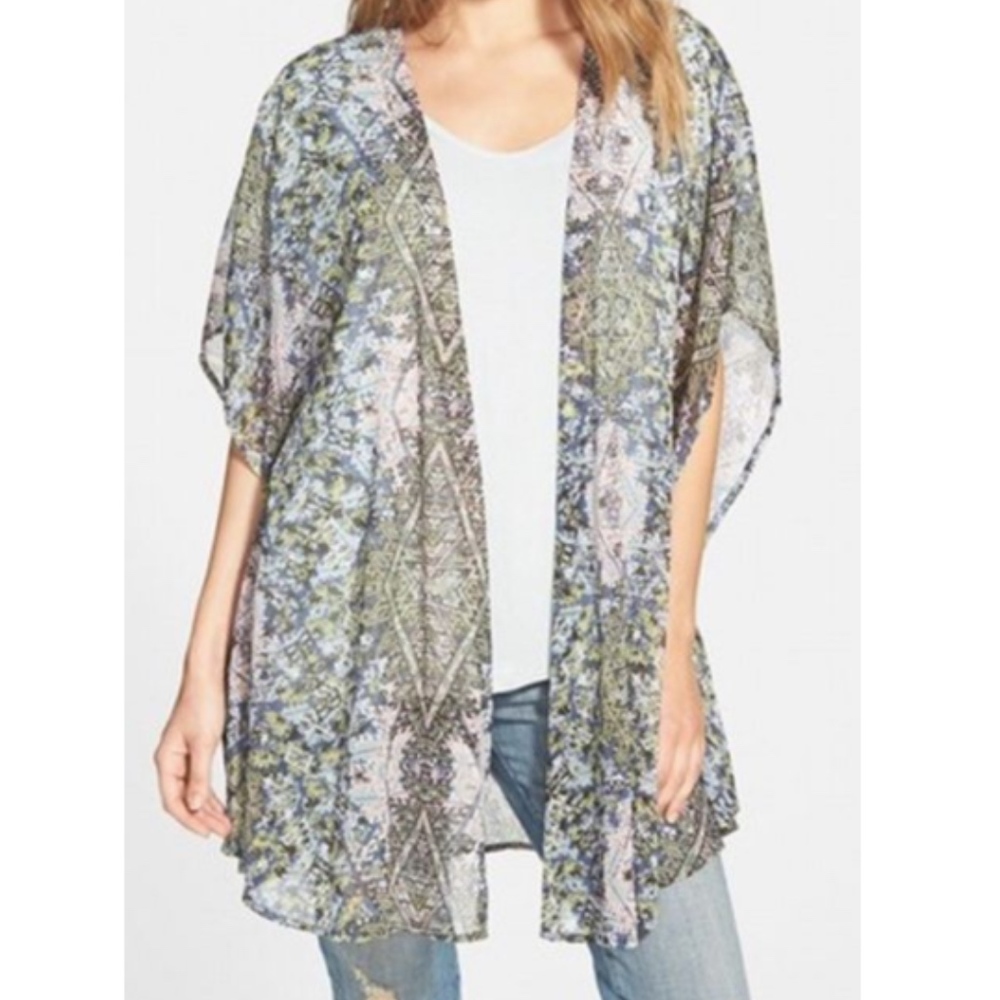 Sun & Shadow printed Kimono