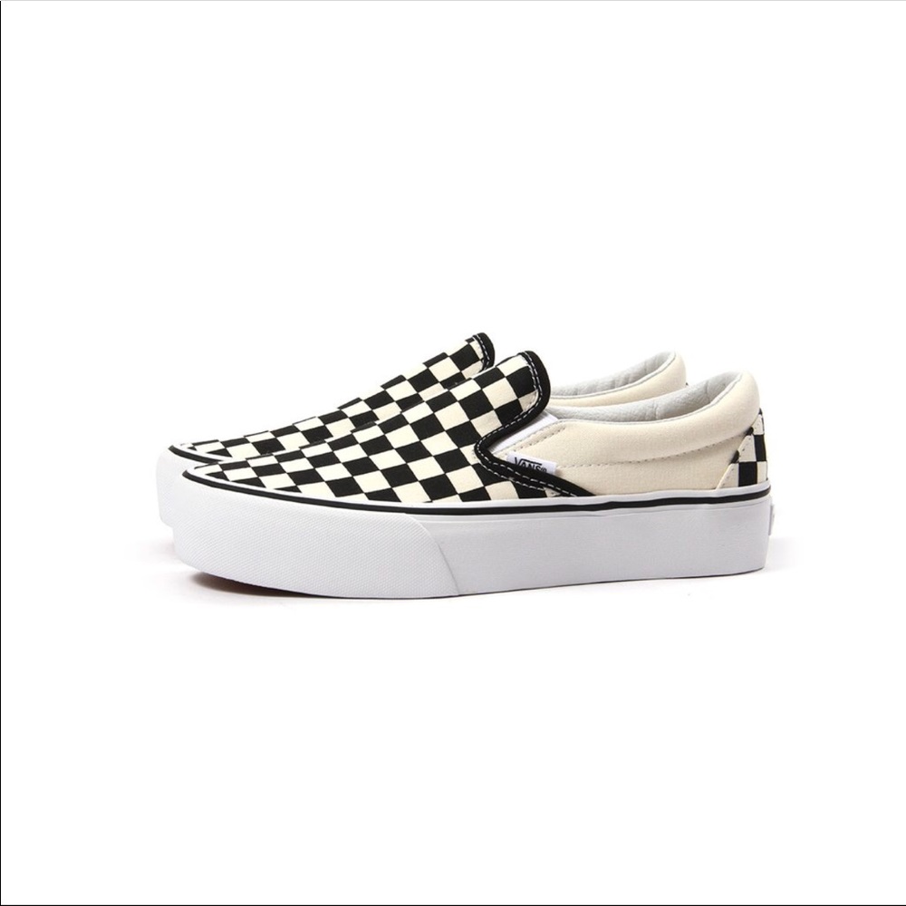 Checkerboard platform vans.