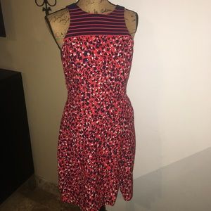 Gianni Bini leopard red zip midi dress size 8