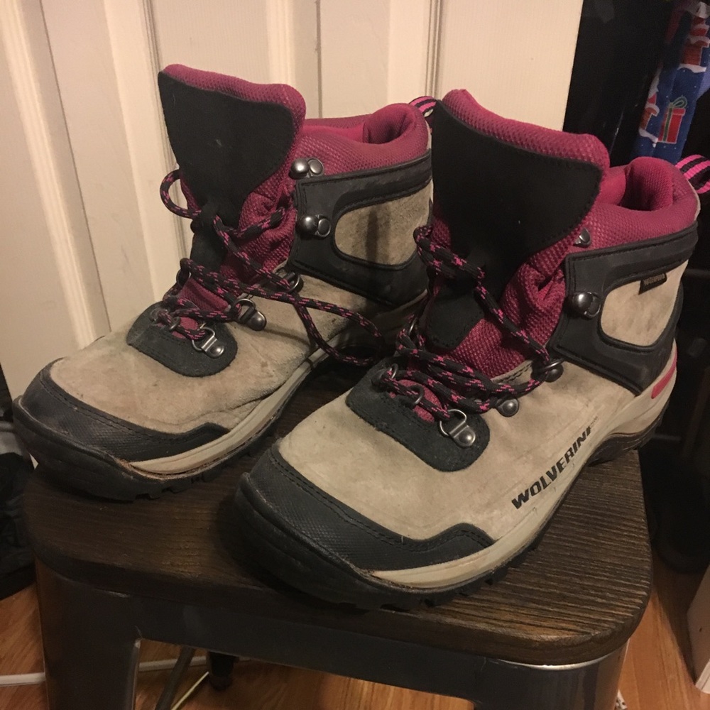 Wolverine Hiking Boots (Pink and Grey)